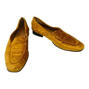 The Row Adam Gold Velvet Loafers Size 38.5